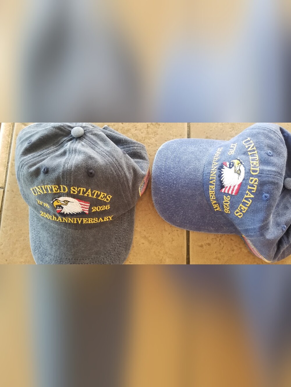 United States 250th Anniversary Eagle Embroidered Cap - Blue